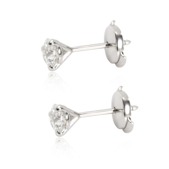 GIA Certified Blue Nile Diamond Stud Earring in Platinum E VS2 0.70 CTW - Picture 2 of 3